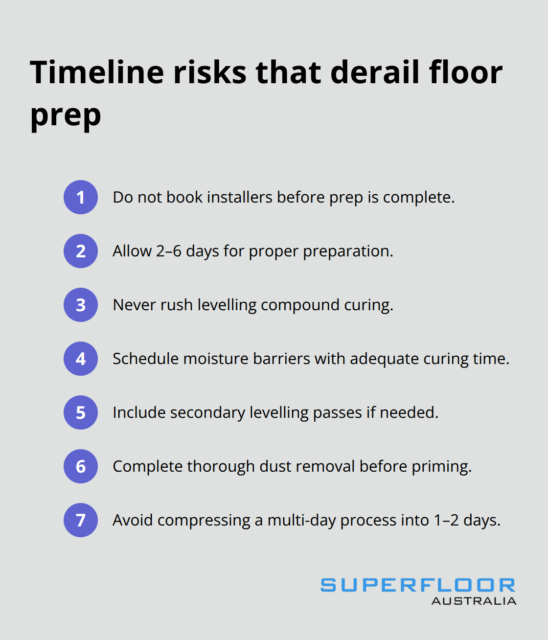 Common scheduling mistakes during Brisbane floor preparation - Brisbane floor preparation services