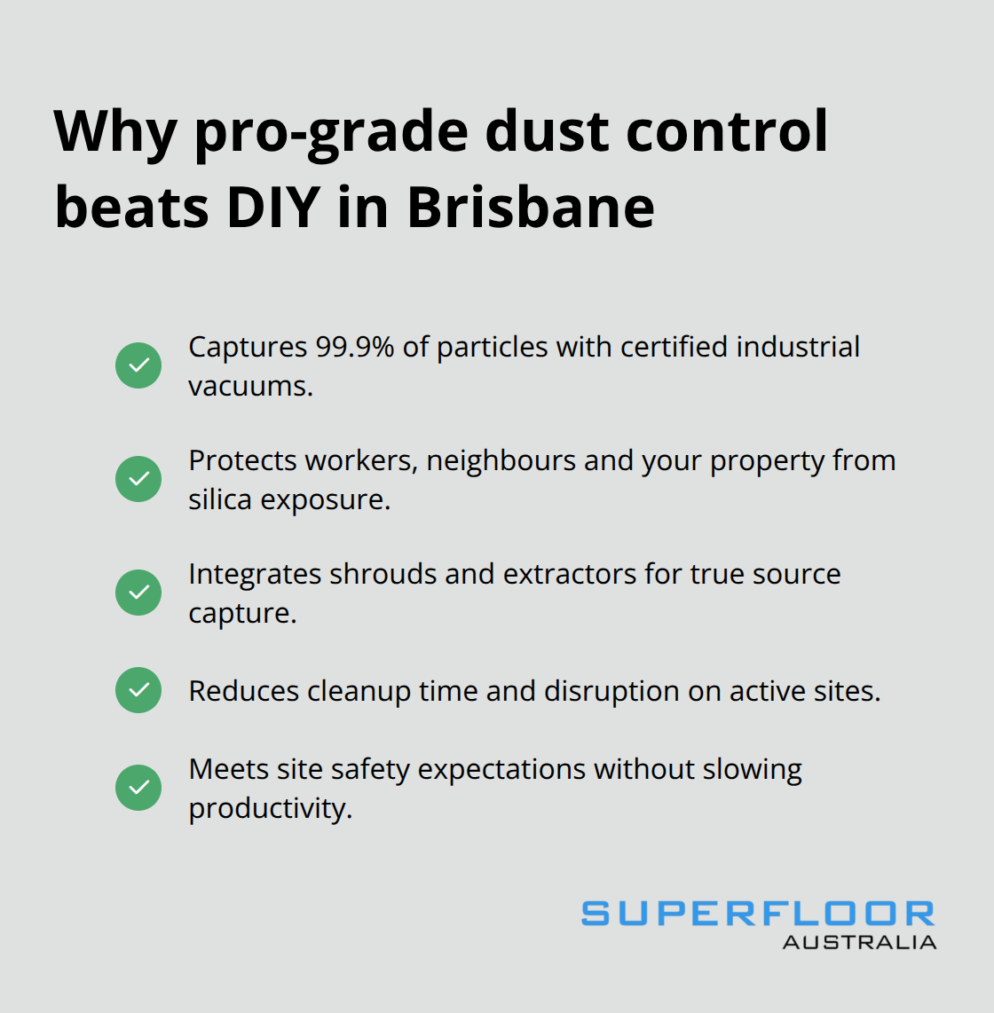 Benefits of professional dust management during concrete grinding
