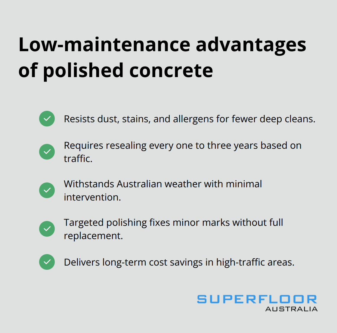 Key upkeep and durability benefits for Australian homes and businesses - Modern concrete finish ideas