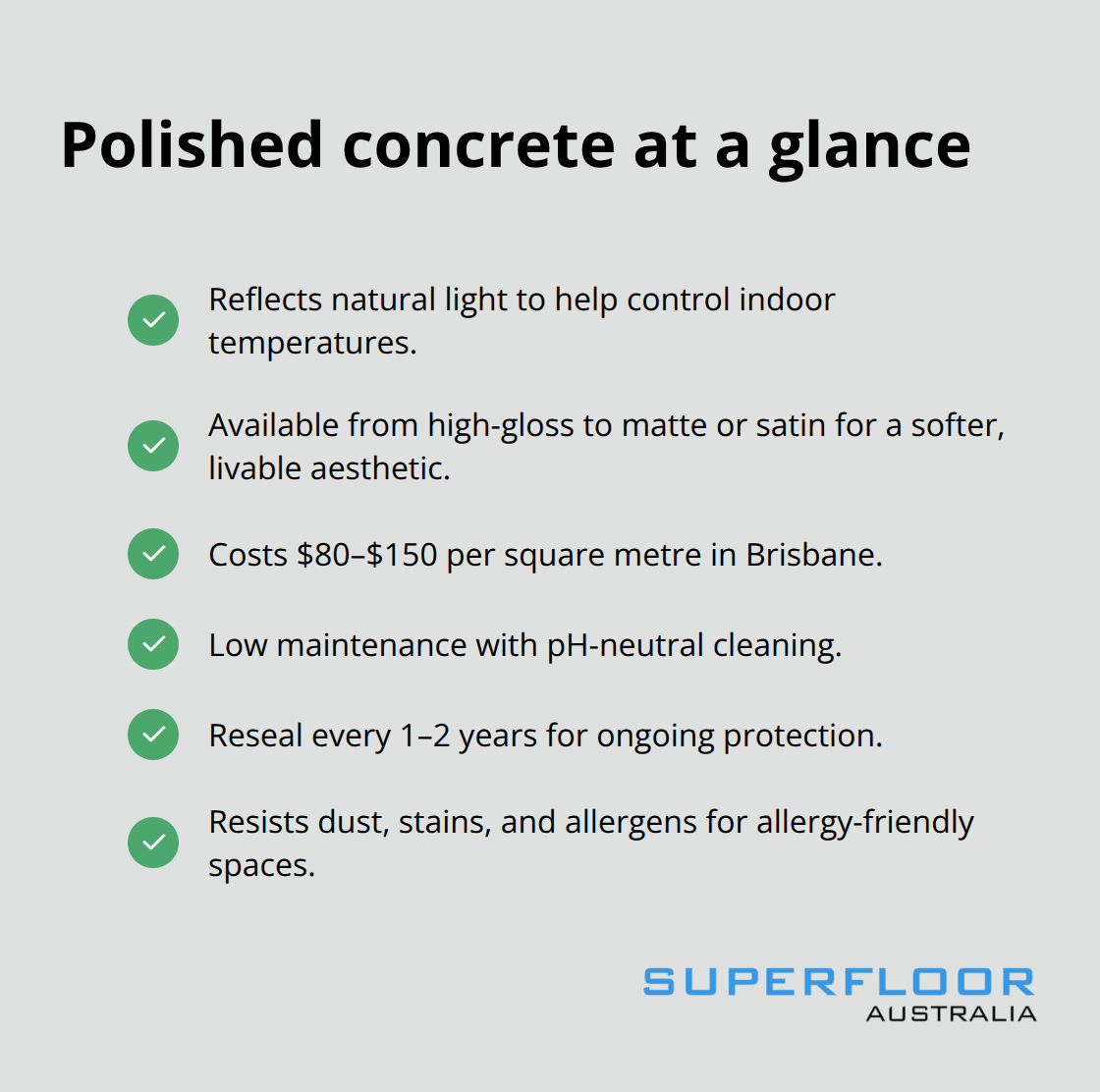 Key benefits and upkeep for polished concrete floors in Brisbane - architectural concrete finishes Brisbane