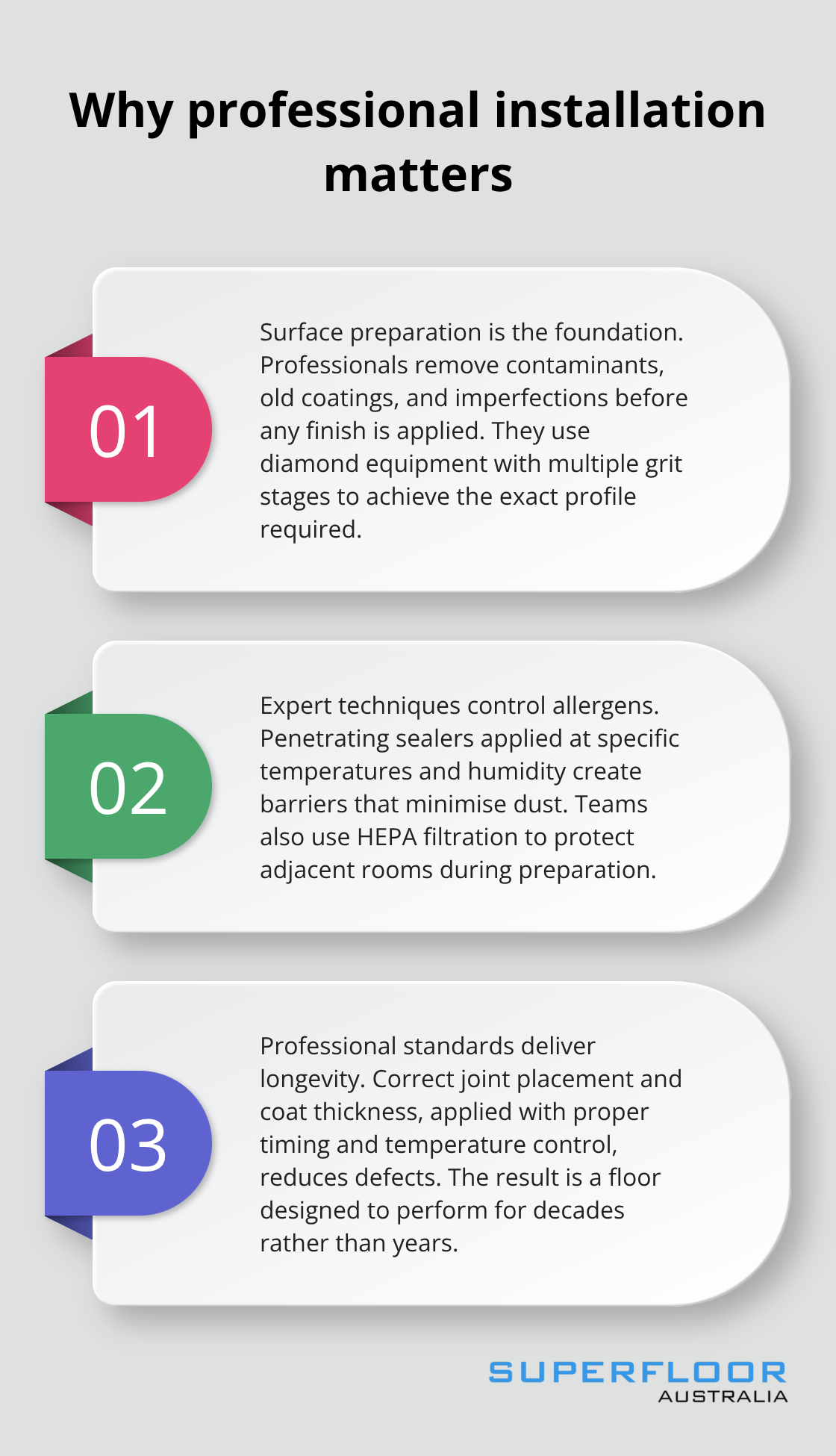 Three reasons expert concrete floor installation delivers long-term performance in Australian homes. - concrete flooring