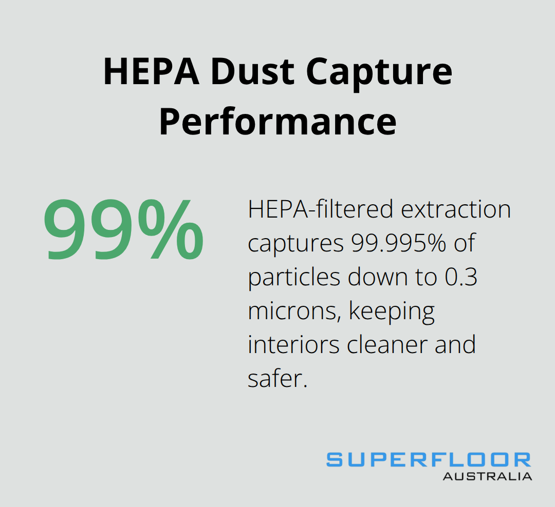 HEPA extraction captures nearly all fine dust during grinding - concrete grinding services Brisbane