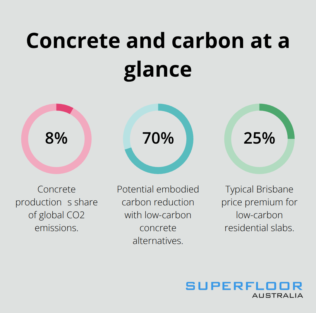 Key percentages on concretes carbon impact and costs for Brisbane homes