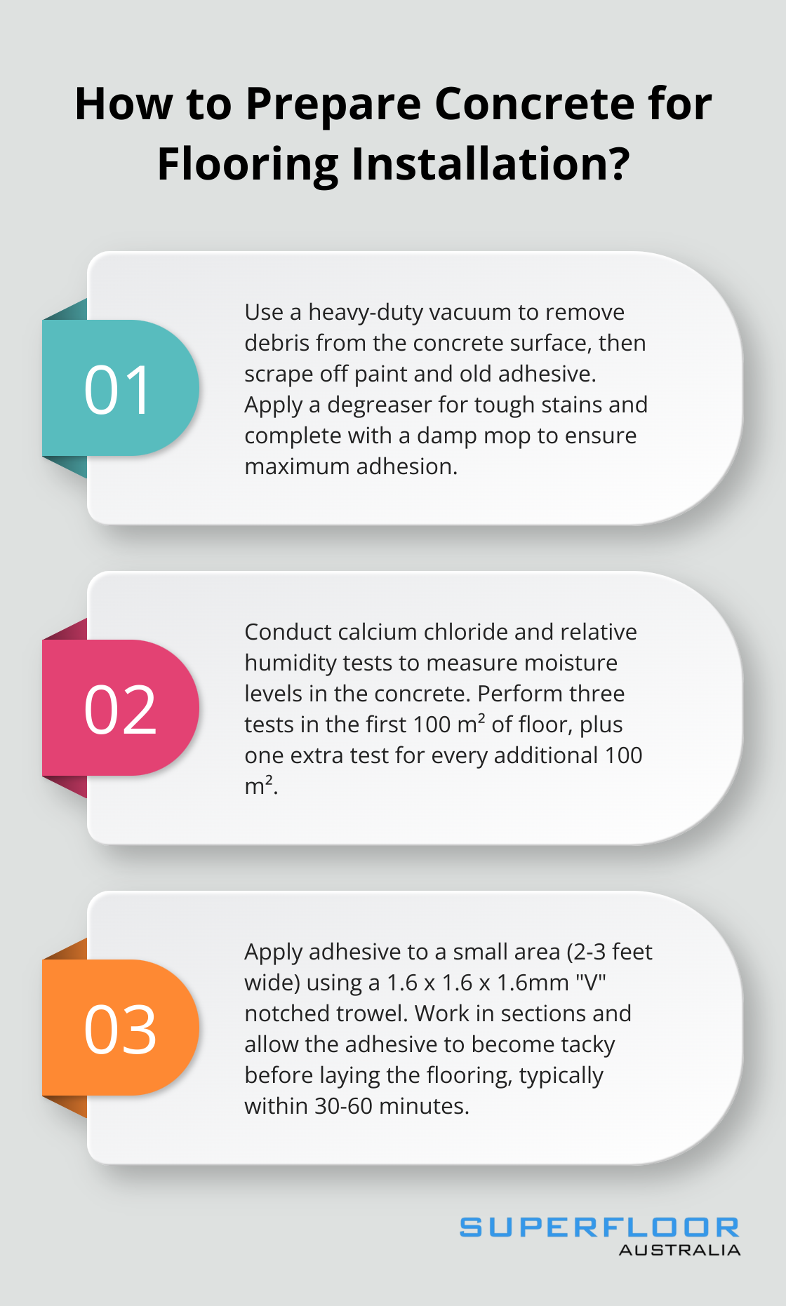 Infographic: How to Prepare Concrete for Flooring Installation? - glue down flooring on concrete