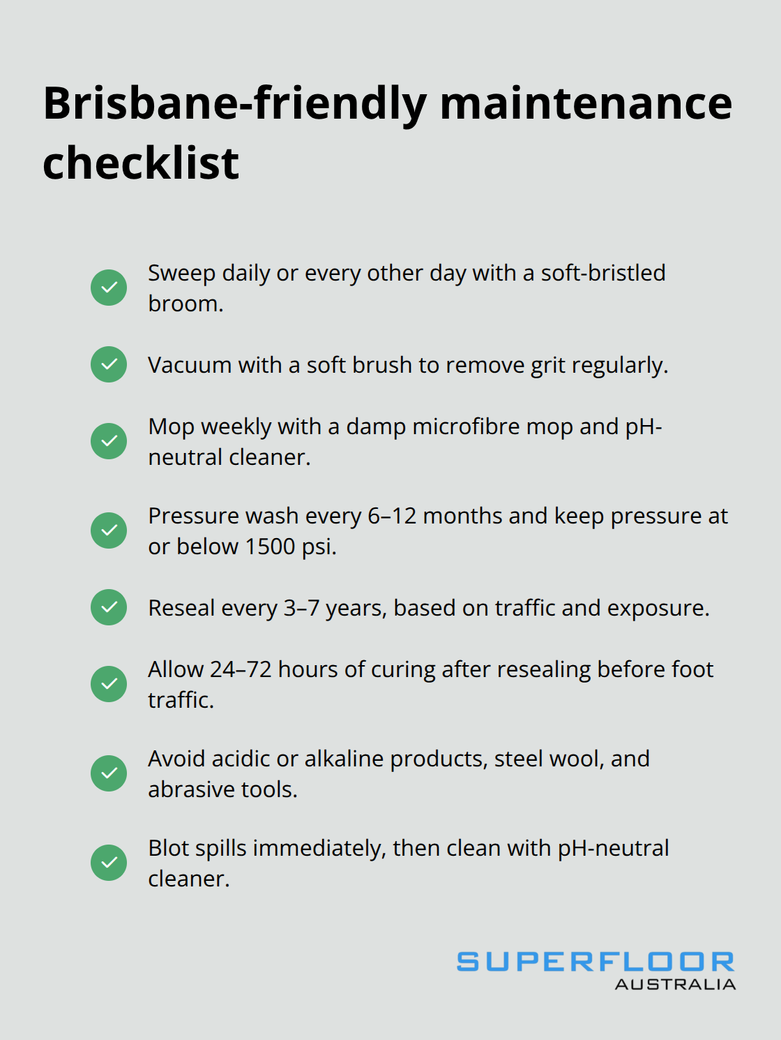 Routine care and intervals for honed concrete patios in Brisbane - honed concrete patios Brisbane