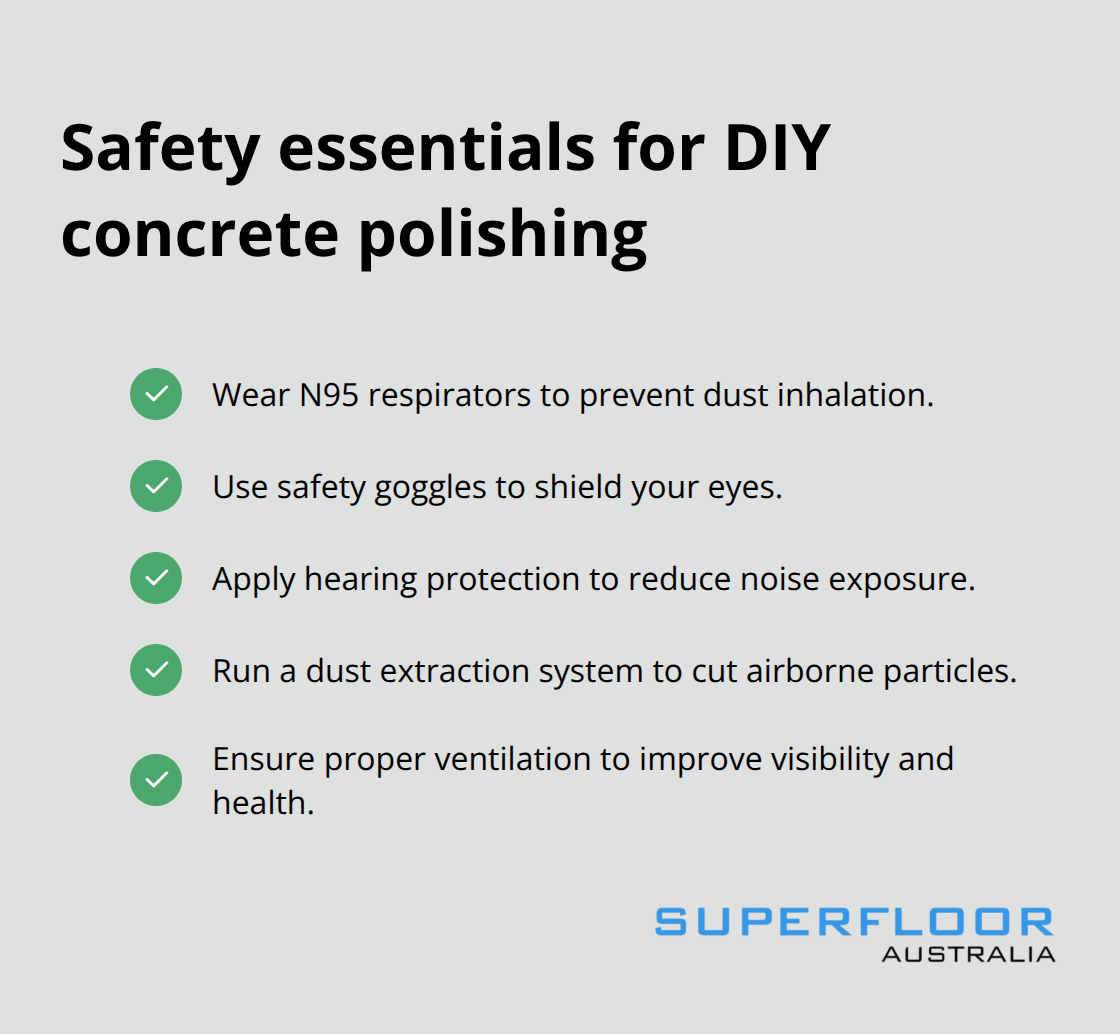 Checklist of personal protective equipment and controls for polishing concrete - how to polish concrete garage floor