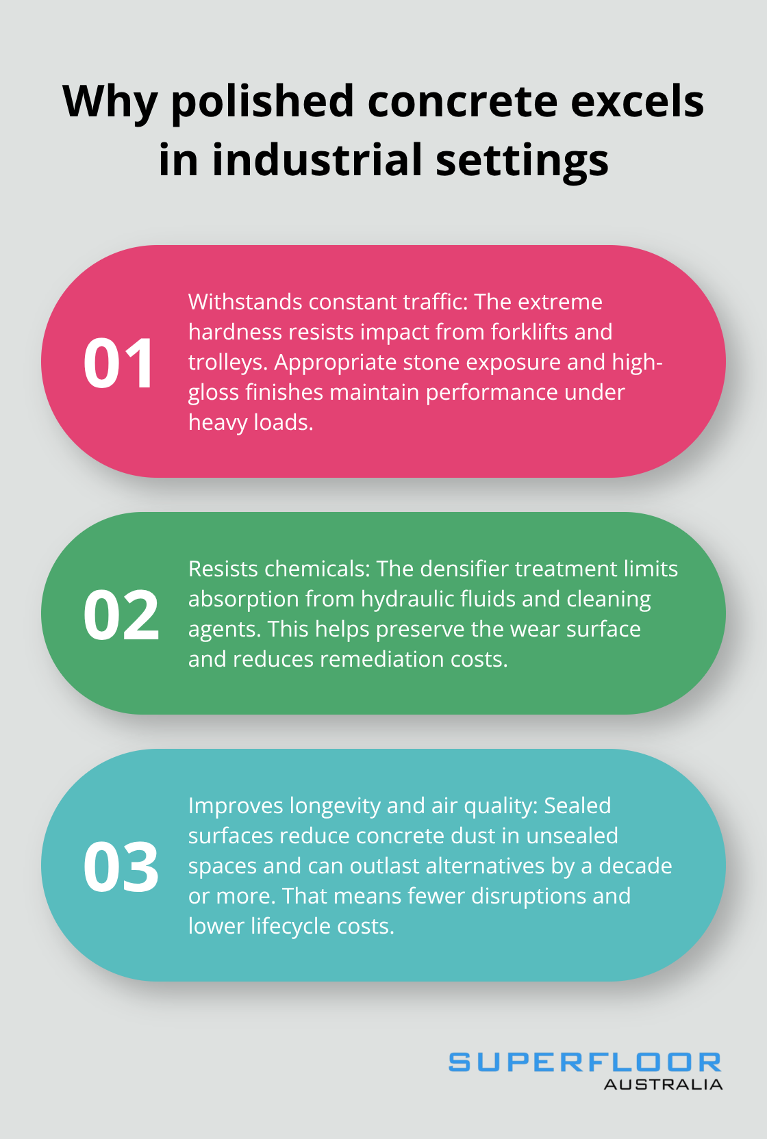 Three reasons polished concrete outperforms in Brisbane warehouses and industrial facilities - polished concrete floors Brisbane