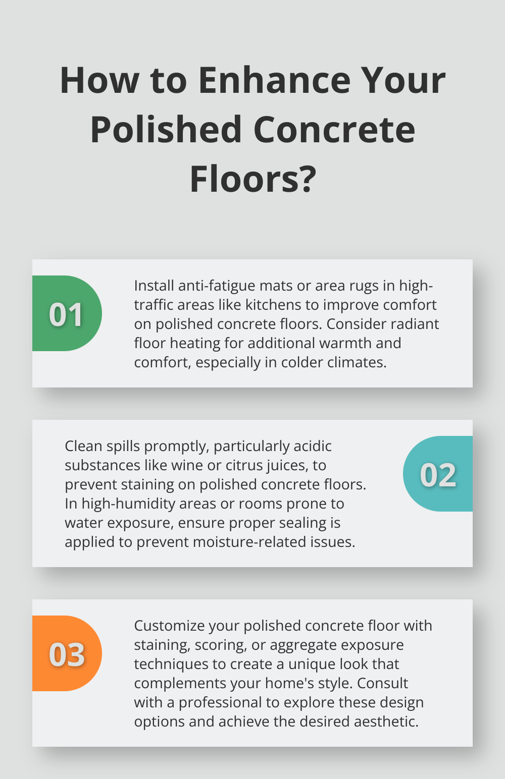 Infographic: How to Enhance Your Polished Concrete Floors? - polished concrete residential floors