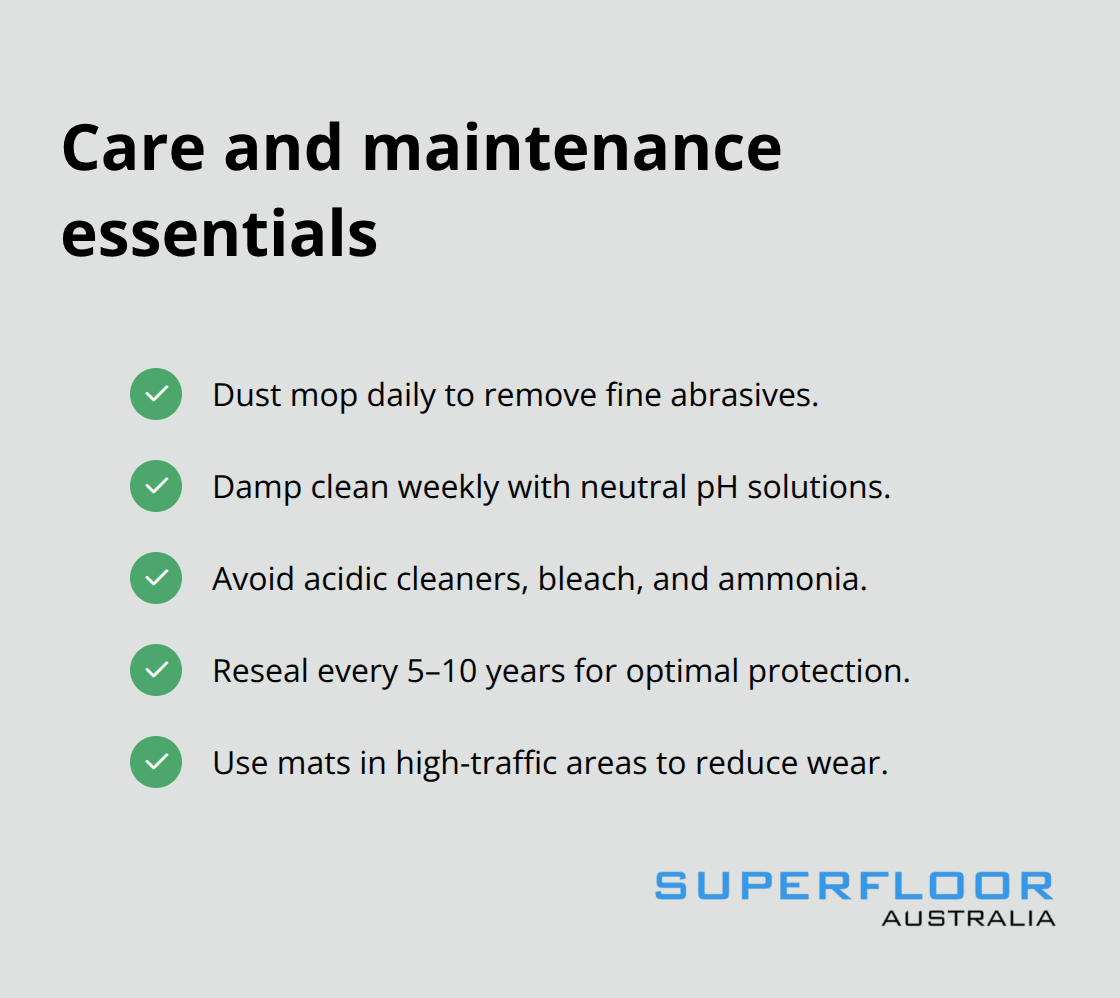 Checklist of maintenance actions to maximise the life of polished white concrete floors in Australia - polished white concrete flooring