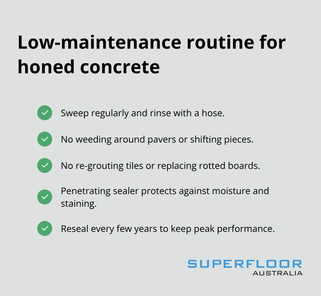 Simple upkeep steps and benefits for Brisbane pool surrounds - poolside honed concrete brisbane