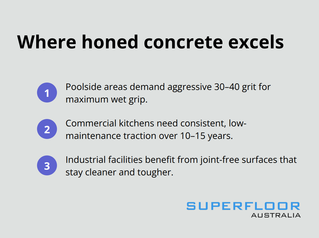 Three high-value applications for slip resistance in Australia - slip resistant honed concrete